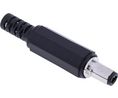 Złącze zasilania DC, Wtyk, Prosty, 2.5x5.5x9.5mm, Opakowanie 5 sztuk